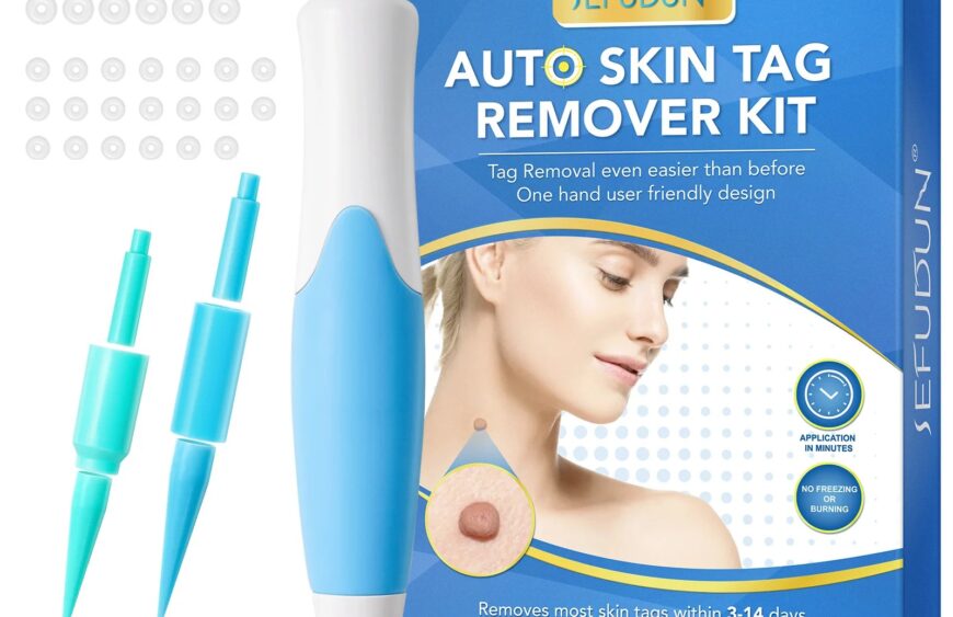 2 in 1 Auto Skin Tag Remover Kit Painless Mole Wart Skin Tag Removal Device for Face Body 5