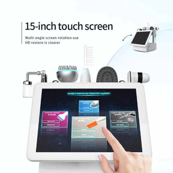 5-in-1 Professional Scalp Scanner & Hair Regrowth System - Follicle Detection + High Frequency Therapy + Ozone Sterilization