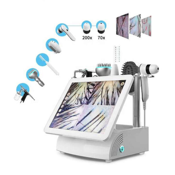 5-in-1 Professional Scalp Scanner & Hair Regrowth System - Follicle Detection + High Frequency Therapy + Ozone Sterilization