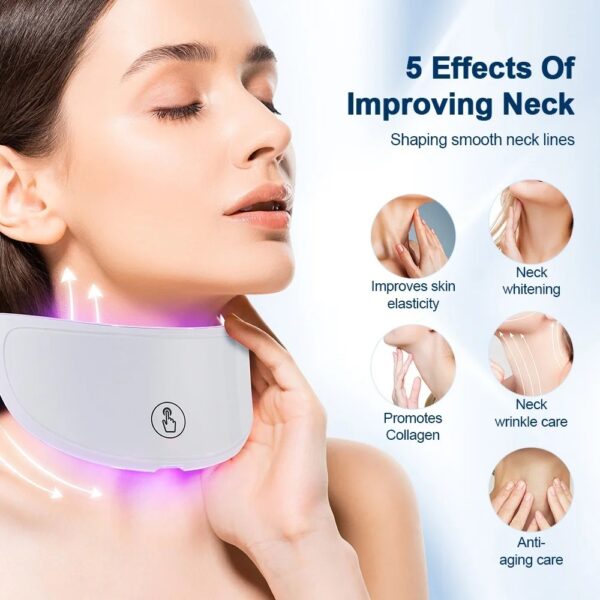 7-Color LED Light Therapy Mask with Neck Treatment - Professional Anti-Aging Facial Device for Skin Tightening, Whitening & Rejuvenation