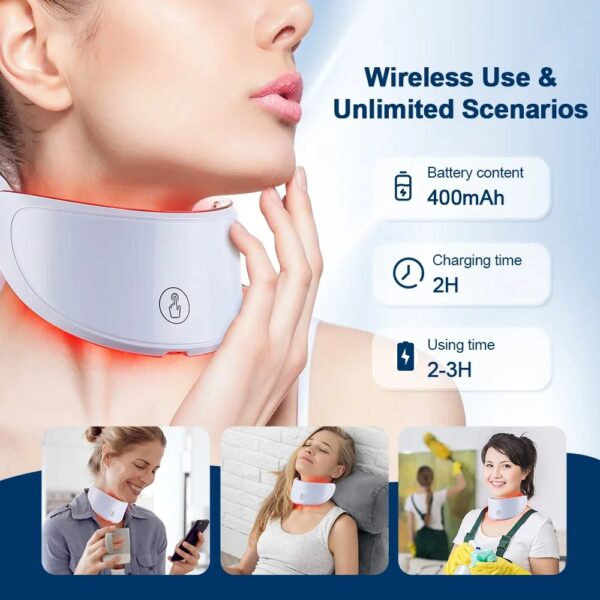 7-Color LED Light Therapy Mask with Neck Treatment - Professional Anti-Aging Facial Device for Skin Tightening, Whitening & Rejuvenation