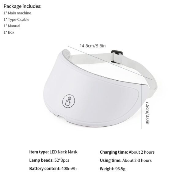 7-Color LED Light Therapy Mask with Neck Treatment - Professional Anti-Aging Facial Device for Skin Tightening, Whitening & Rejuvenation
