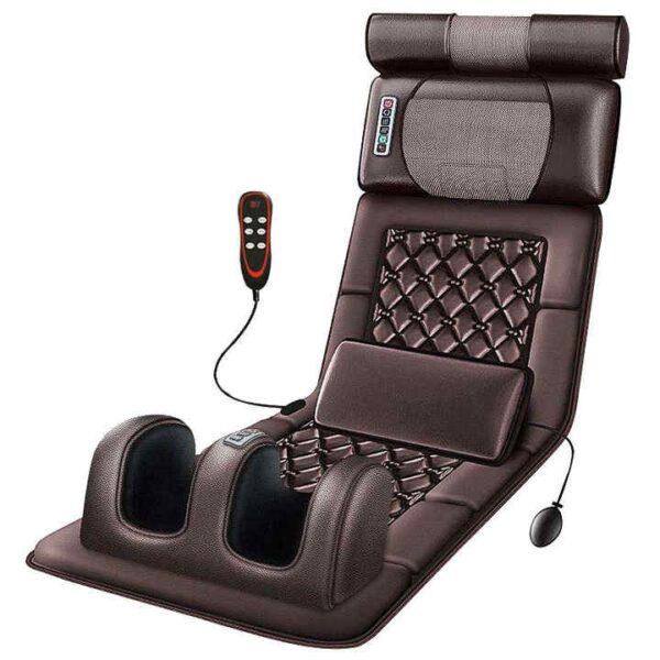 Full Body Vibrating Massage Cushion with Neck Massager – Memory Foam Mattress Pad with Heat Therapy
