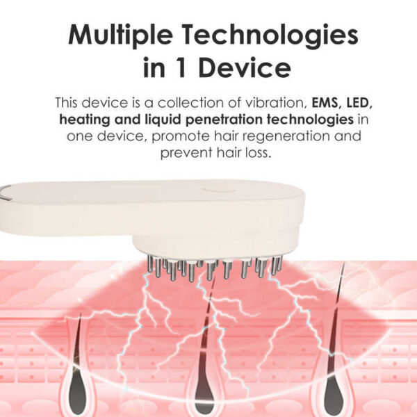 Red Light Vibrating Hair Growth Scalp Massager Brush